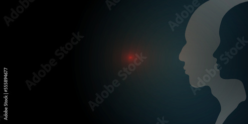 Head silhouette. Technology of the future.