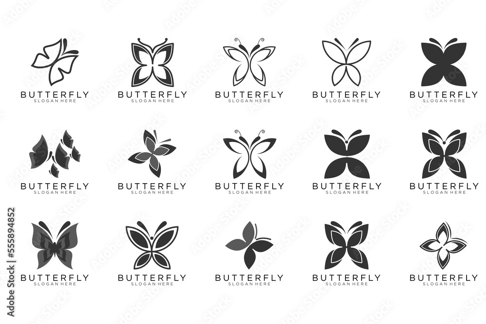 Butterflies Icons - Set - Isolated On Gray Background - Vector Illustration, Graphic Design Editable For Your Design. Butterflies Logo Butterflies Icons - Set - Isolated On Gray Background - Vector Illustration, Graphic Design Editable For Your Design. Butterflies Logo
