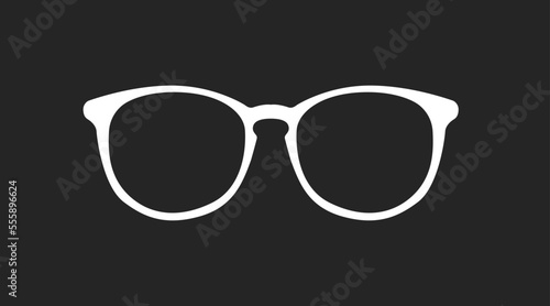 Glasses Vector Illustration. Vector isolated black and white editable illustration of glasses frame