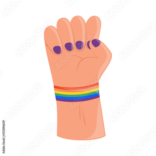 lgbt hand with bracelet