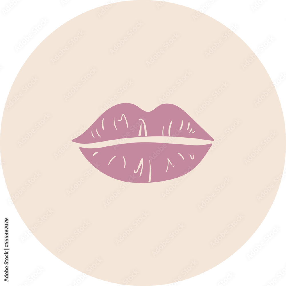 Lips care with lipstick or lipgloss icon vector Lips care with lipstick or lipgloss icon vector