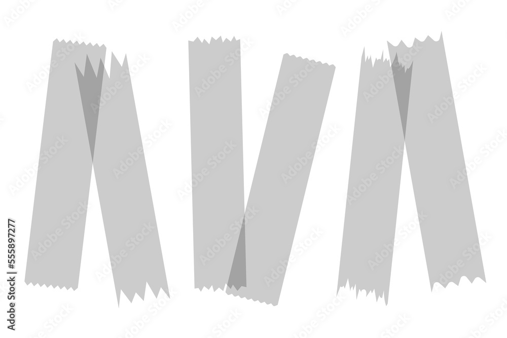 Stripes of adhesive tape. Samples and pieces of transparent duct tape with ripped edges. Vector illustration. Stripes of adhesive tape. Samples and pieces of transparent duct tape with ripped edges. Vector illustration.