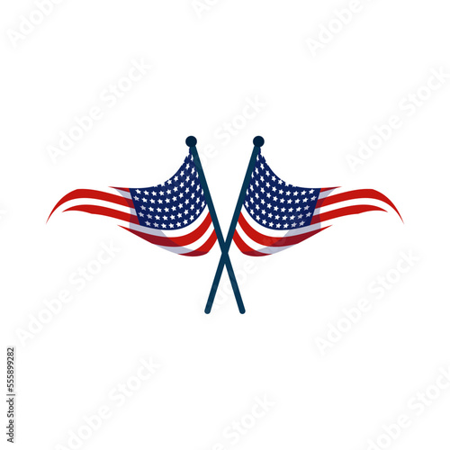 crossed american flags