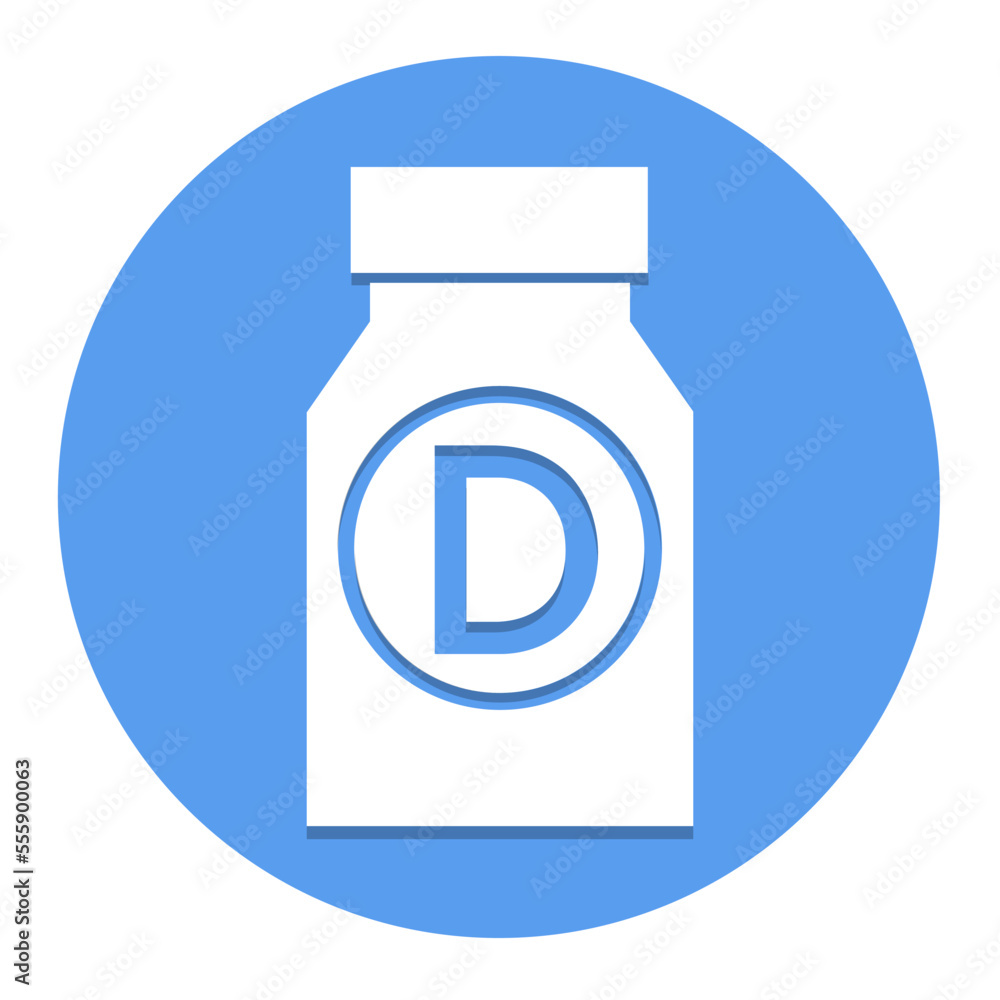 A bottle of vitamin, flat design vector and illustration A bottle of vitamin, flat design vector and illustration