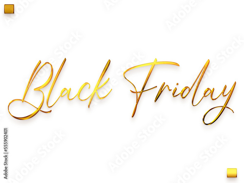 Black Friday Transparent PNG Golden Cursive Calligraphy Text