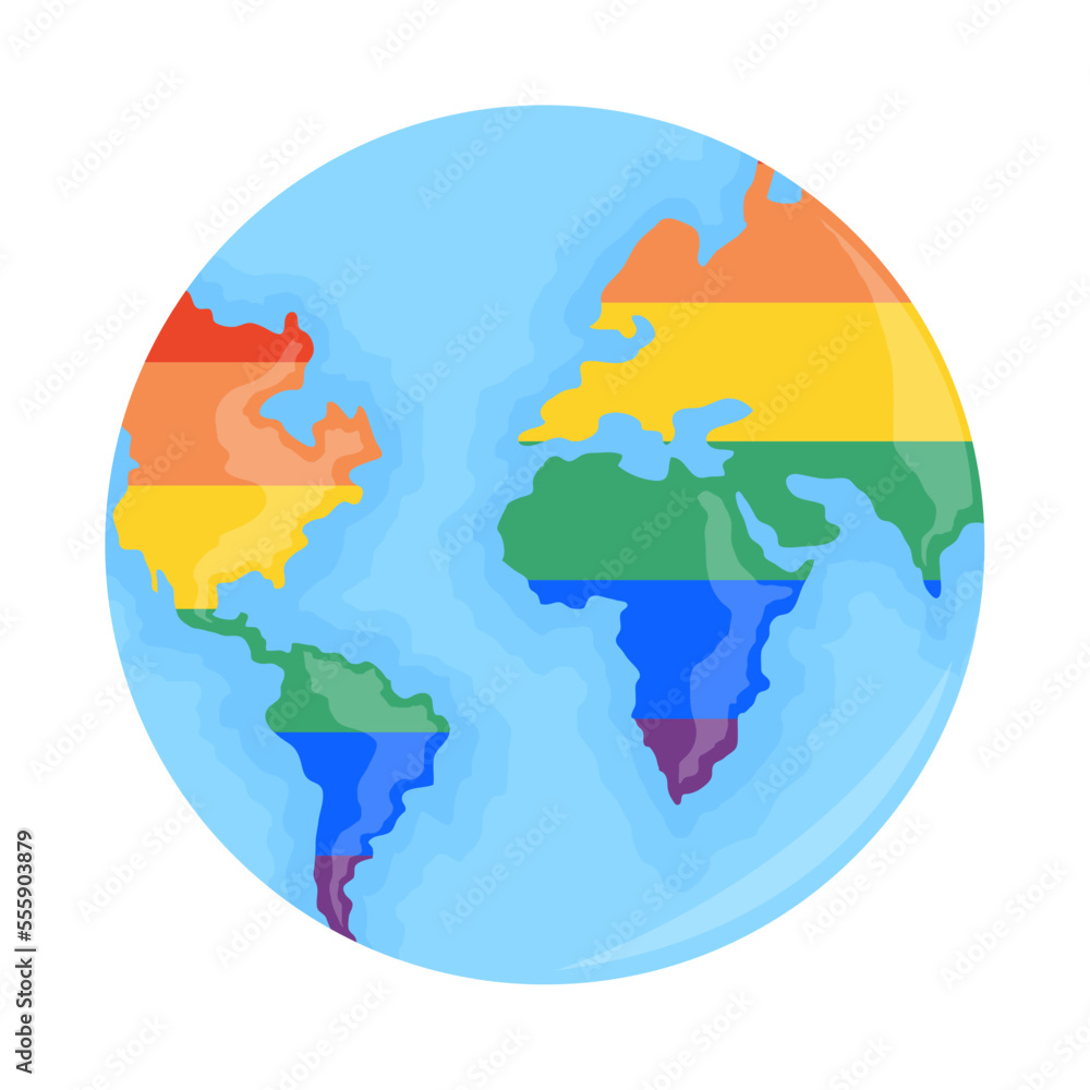 world with lgbt flag