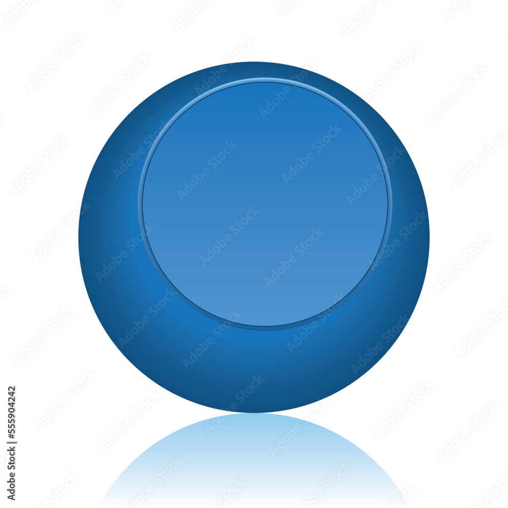 Blue sphere button isolated on a white background Blue sphere button isolated on a white background