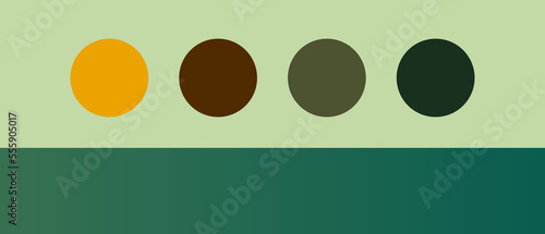 Retro Color palette with grainy green texture