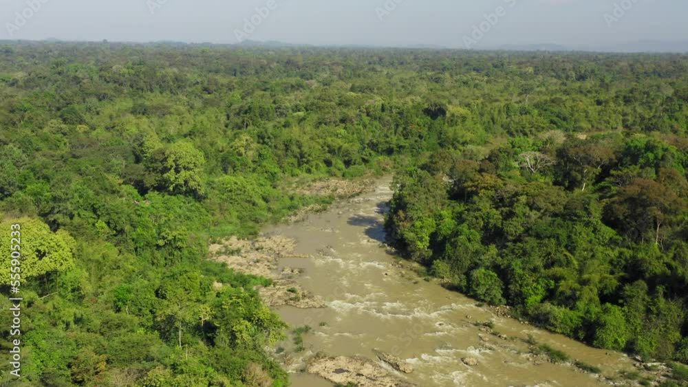 Aerial view of the rapids on the Song Dong Nai River in Cat Tien National Park, Vietnam Aerial view of the rapids on the Song Dong Nai River in Cat Tien National Park, Vietnam