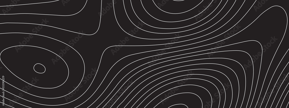 Black and white map line of topography. Abstract topographic contours map background. Topography lines and circles background. Topographic map and place for texture. Vector illustration. Black and white map line of topography. Abstract topographic contours map background. Topography lines and circles background. Topographic map and place for texture. Vector illustration.