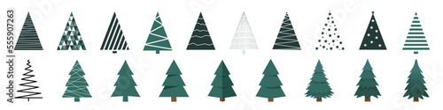 Christmas trees   ollection. Modern flat design.