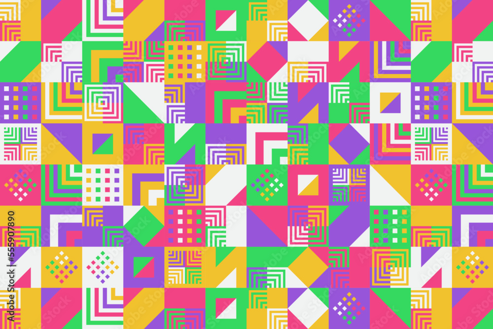 Colorful geometric shape mosaic pattern background Colorful geometric shape mosaic pattern background