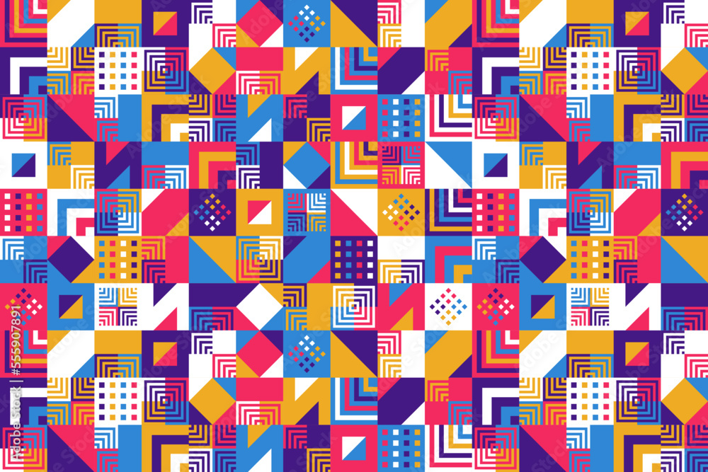 Colorful geometric shape mosaic pattern background Colorful geometric shape mosaic pattern background