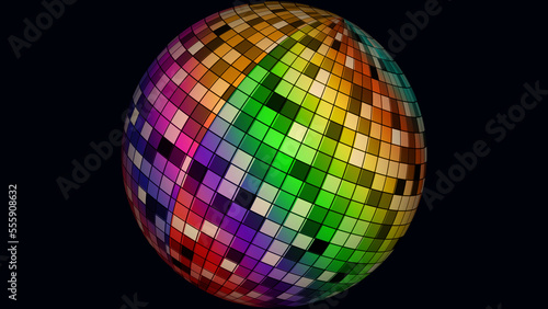 Abstract background with disco ball shiny. All colors disco ball illustrations.