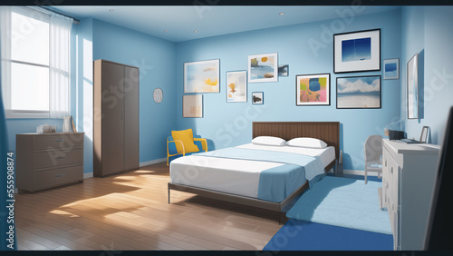 Wallpaper Mural アニメ調の家系背景の高解像度画像イラスト(AI generated image) Torontodigital.ca