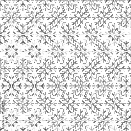 Seamless snow flake vector pattern swatch. Adjustable colors