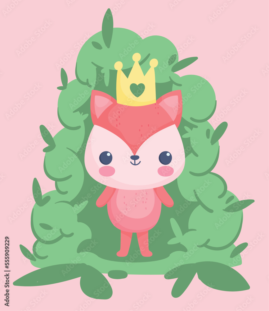 cute fox with crown cute fox with crown