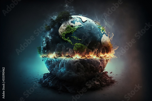 Concept of global warning, climate change and dying Earth.