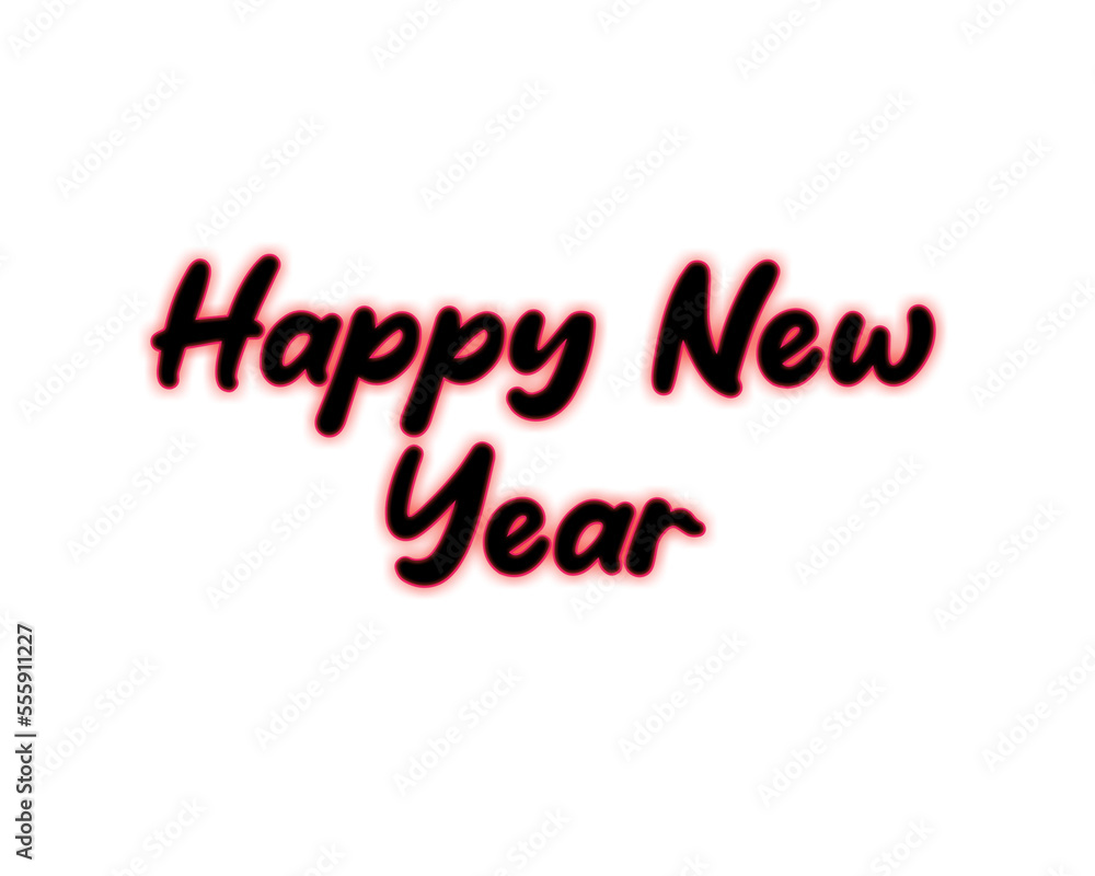 Happy New year text sign symbol blue color for design elements new year 2023 concept 