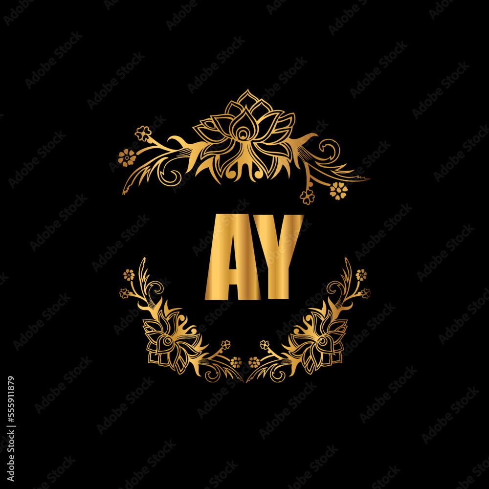 Ay Lettering AY Luxury Letter Initial with Crown logo Vector, Great Luxury Logo ...