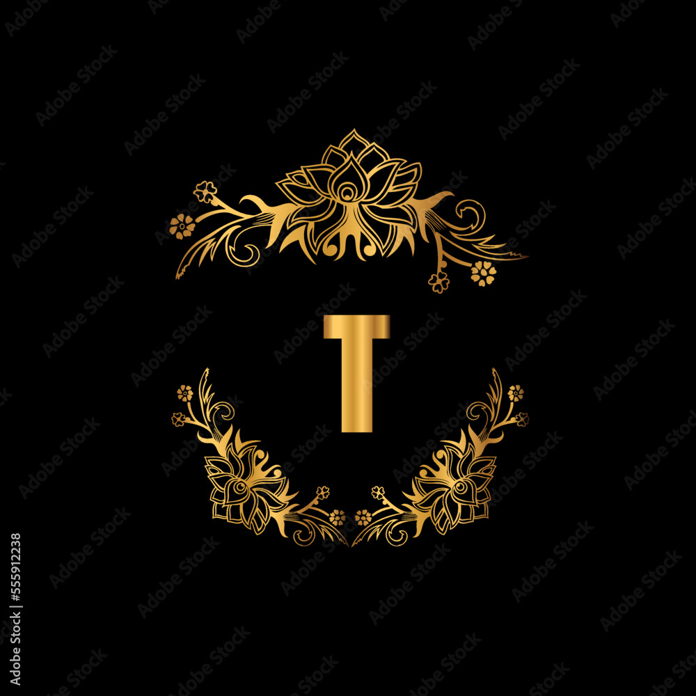 T Luxury Letter Initial with Crown logo Vector, Great Luxury Logo ...