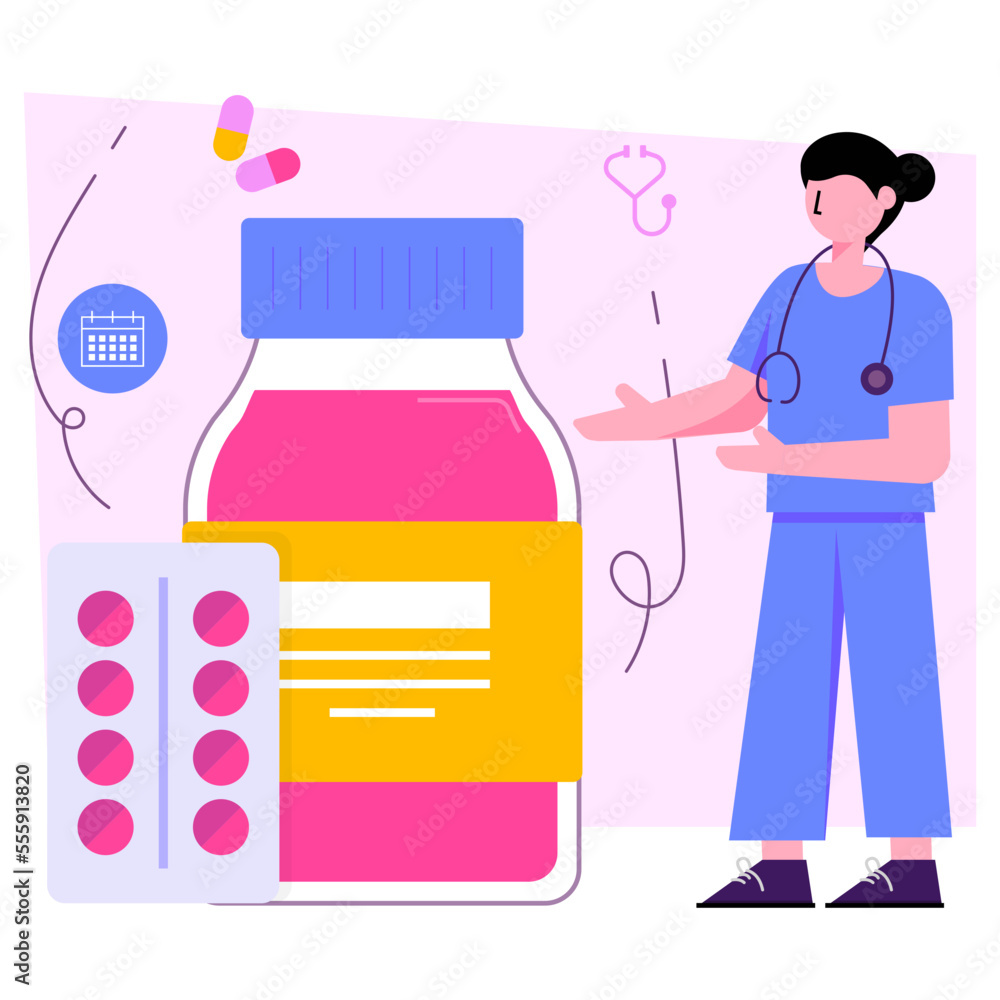 A unique design illustration of medicine A unique design illustration of medicine