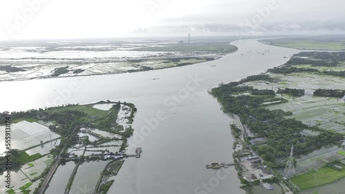 summer aerial drone video of the area around khulna bangladesh photo