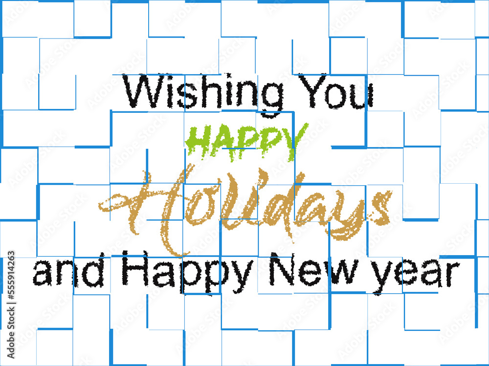 Happy holidays and new year postcard template. Modern New Year