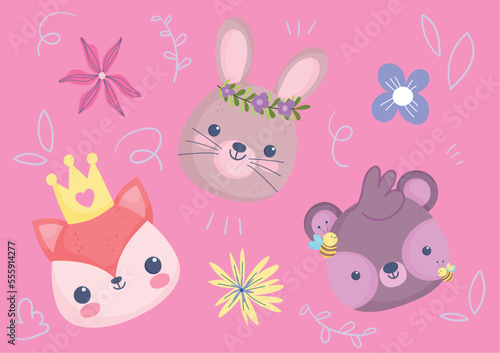 icons set of cute animals