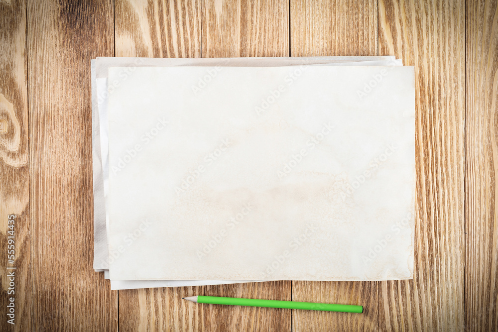 Artist workplace with sheet of paper Artist workplace with sheet of paper