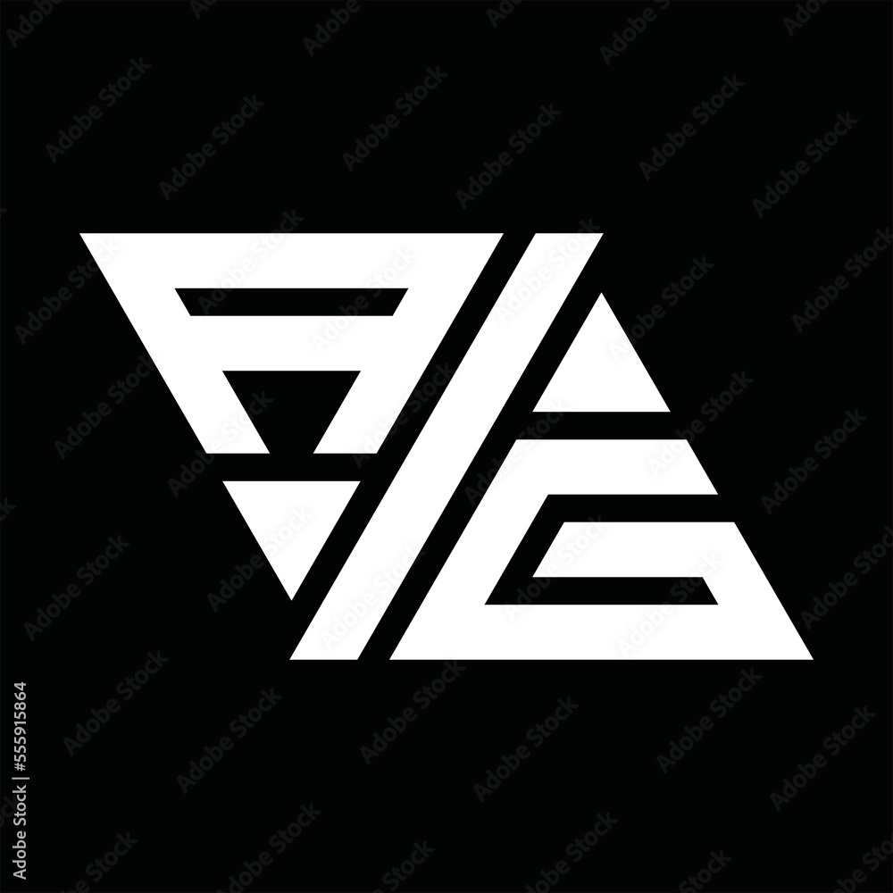 AG Logo monogram triangle two side images design template Stock Vector ...