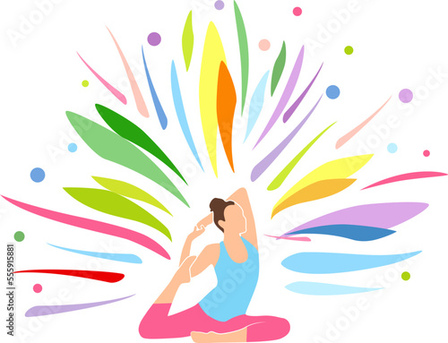 Beautiful yoga girl poses vector design elements for posters, flyers and.