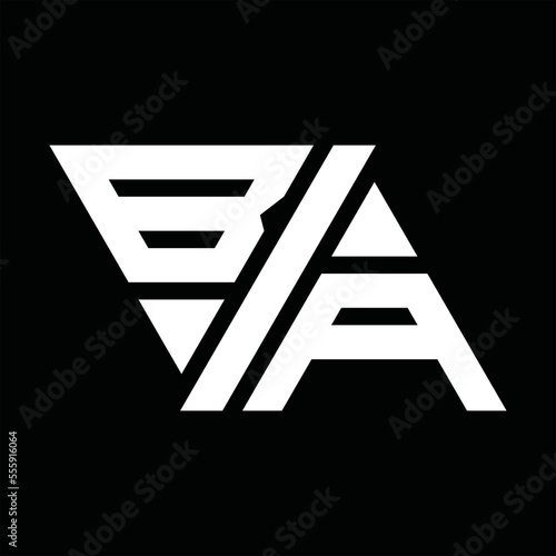 BA Logo monogram triangle two side images design template