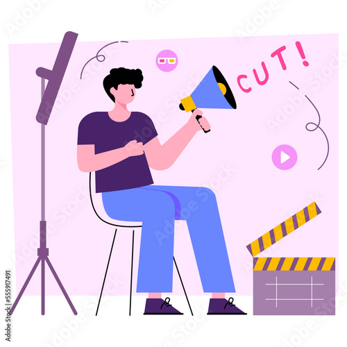 Premium download illustration of movie director 