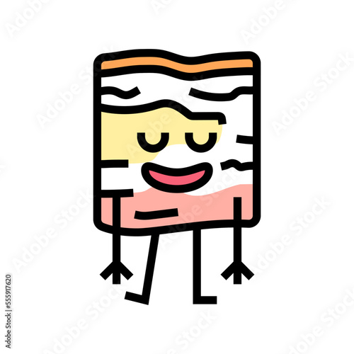lard meat character color icon vector. lard meat character sign. isolated symbol illustration