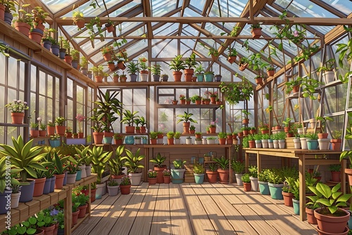 greenhouse with flowers and plants © Faisal