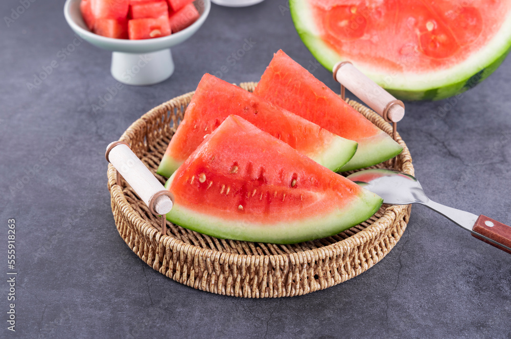 Sliced watermelon, a fresh summer fruit