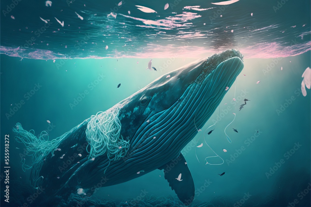 Baleine, phare et voilier minimaliste main image 1