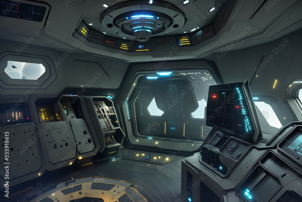 Obraz premium Alien Spaceship Interior 