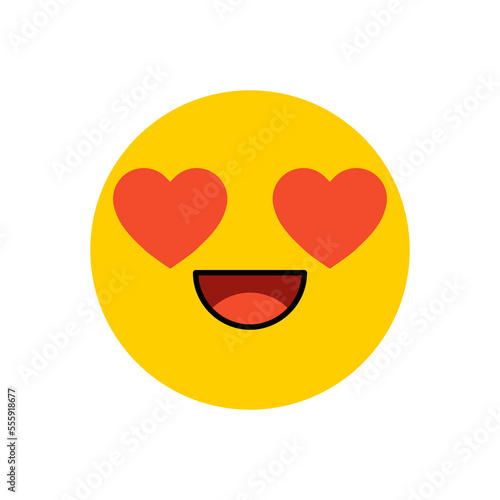 Emoji in love with heart eyes.