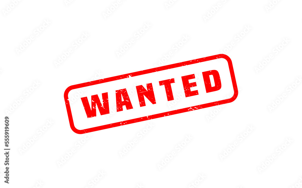 WANTED rubber stamp with grunge style on white background WANTED rubber stamp with grunge style on white background