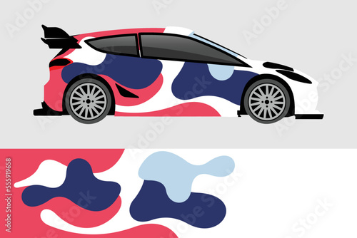 Camouflage car texture template for vinyl wrap and decal print. Classic camo military ornament.