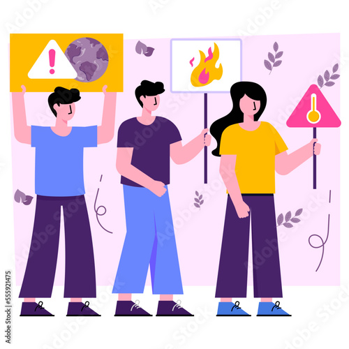 Conceptual flat design illustration of environmental issues 