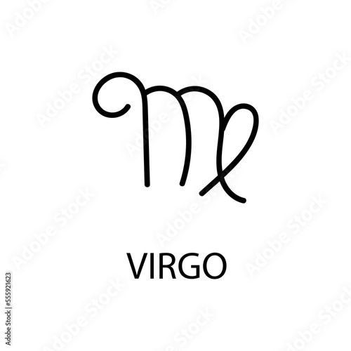 Zodiac Virgo Sign in linear style isolated. Virgo zodiac symbol in minimal style. vector illustration 