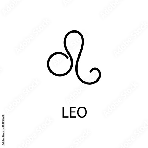 Zodiac Leo Sign in linear style isolated. Leo zodiac symbol in minimal style. vector illustration 