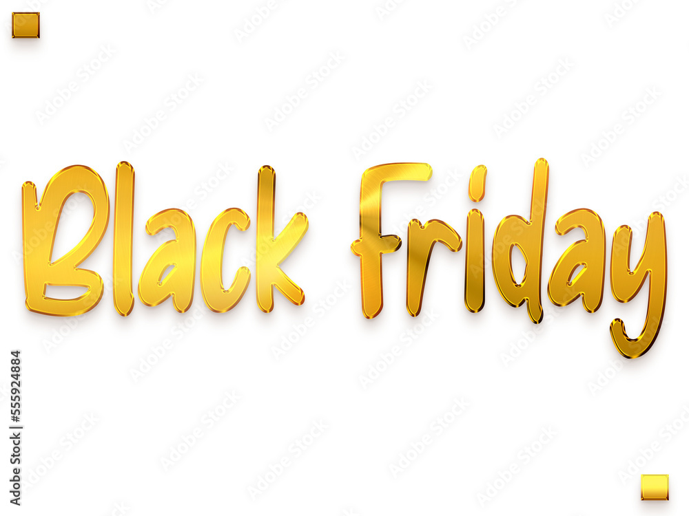 Fototapeta premium Black Friday Transparent PNG Gold Bold Calligraphy Text