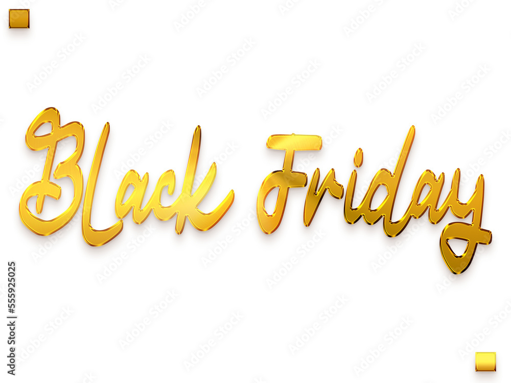 Fototapeta premium Black Friday Transparent PNG Gold Calligraphy Text