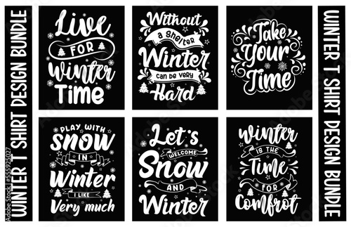 PrintWinter T shirt Design Bundle. © Amazinart