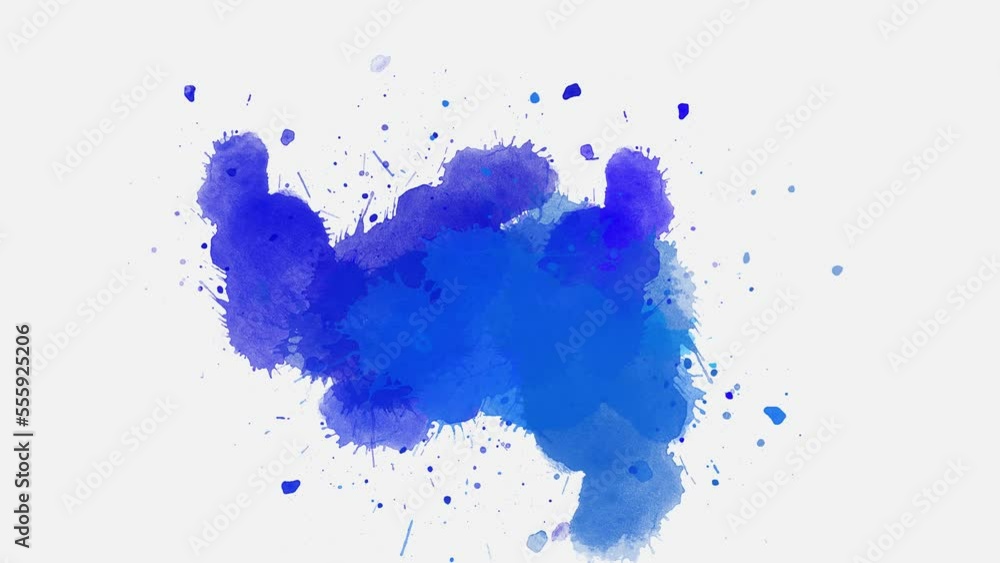 blue ink splashes artistic on white background. ink slow motion transition reveal. blue ink splashes artistic on white background. ink slow motion transition reveal.