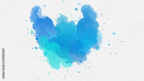 blue watercolor splashes. ink slow motion transition reveal. 